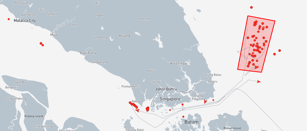 UANI Ghost Armada tankers broadcasting on AIS in the EOPL on September 4 (Credit: Marine Traffic)