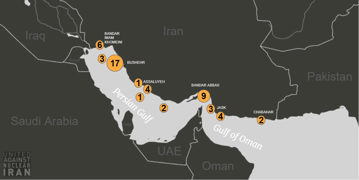 Positions of tankers laden with Iranian oil on September 4 (Credit: UANI)